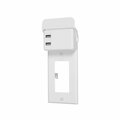 American Imaginations 3 AMP Rectangle White Electrical Switch Plate with USB Charger Plastic AI-36830